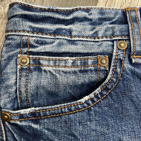 Free People blue Jean shorts size W27 5 button Denim cut off FP 11” rise - Picture 2 of 11